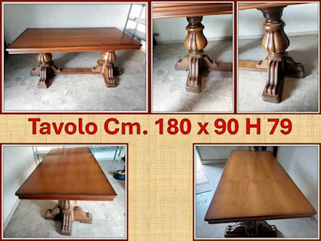 Grande tavolo classico a fratino stile arte povera 180x90