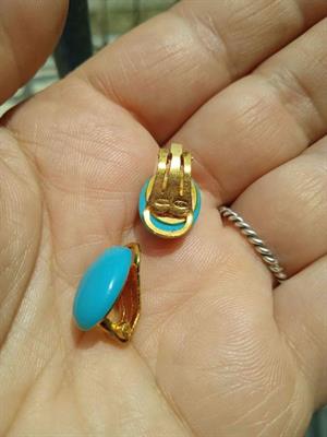 Orecchini a clips con turchese