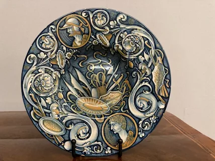 Antico piatto Cantagalli Firenze a Lustro fine 800 .