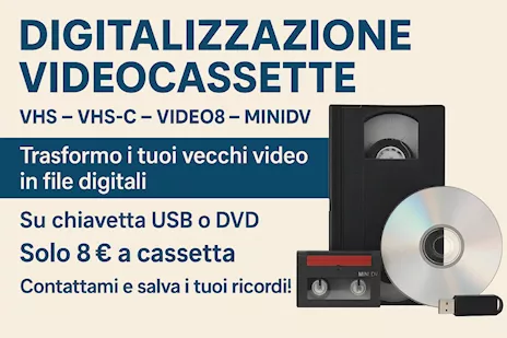 Trasferimento video da VHS/video 8 a DVD/USB