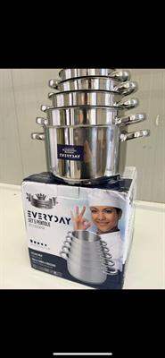 Batteria bavaria 5 pz acciaio inox 1810