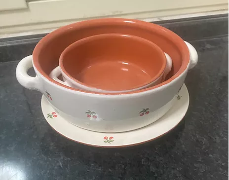 Set di 2 tegami più piatto in terracotta Piral