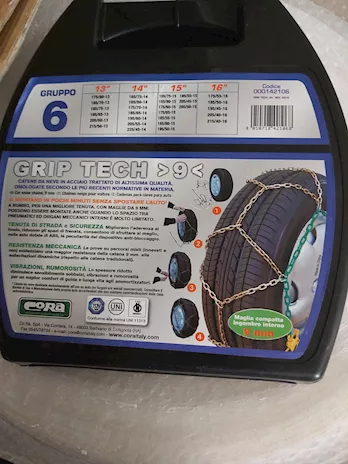 Catene auto Gruppo Griptech 6 - 9 mm. condiz. NUOVO