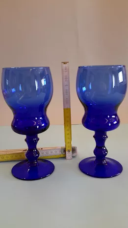 Bicchiere in vetro colore trasparente Blu misure come da fo
