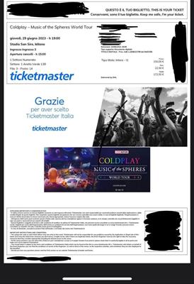 ColdPlay Domani 29/06 Milano