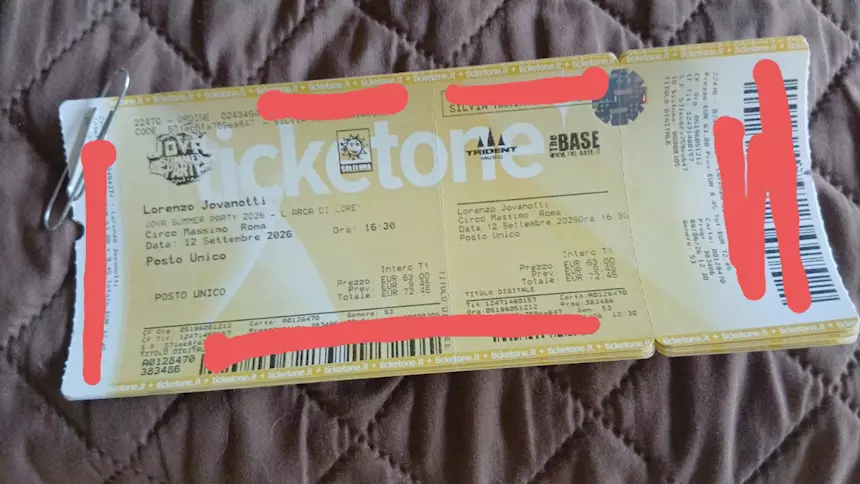 2 biglietti concerto Lorenzo Jovanotti a Roma