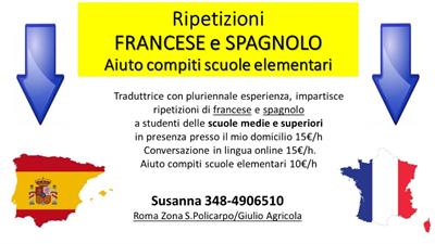 Lezioni di francese e spagnolo, aiuto compiti sc.elementari