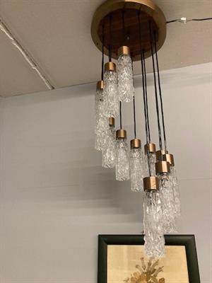 Lampadario a sospensione modernariato design anni 70 con 12