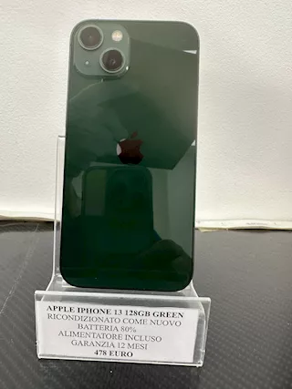 Apple Iphone 13 128 gb green batteria 80 %