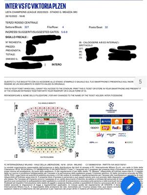 Biglietti Inter-Viktoria Plzen Champions League