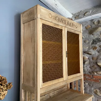 Antica Credenza Liberty Grezza al Naturale, in legno massello - Foto 2