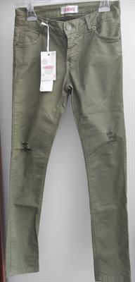 Pantaloni kontatto slim rotture ginocchio donna, modello military - Foto 4