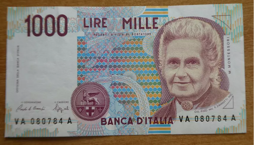 Due banconote da 1000 lire, mai usate