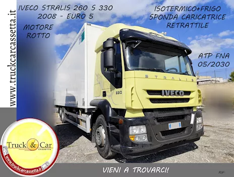 Iveco Stralis 260S330 - 2008 - motore rotto - frigo + sponda - FNA - Euro 5