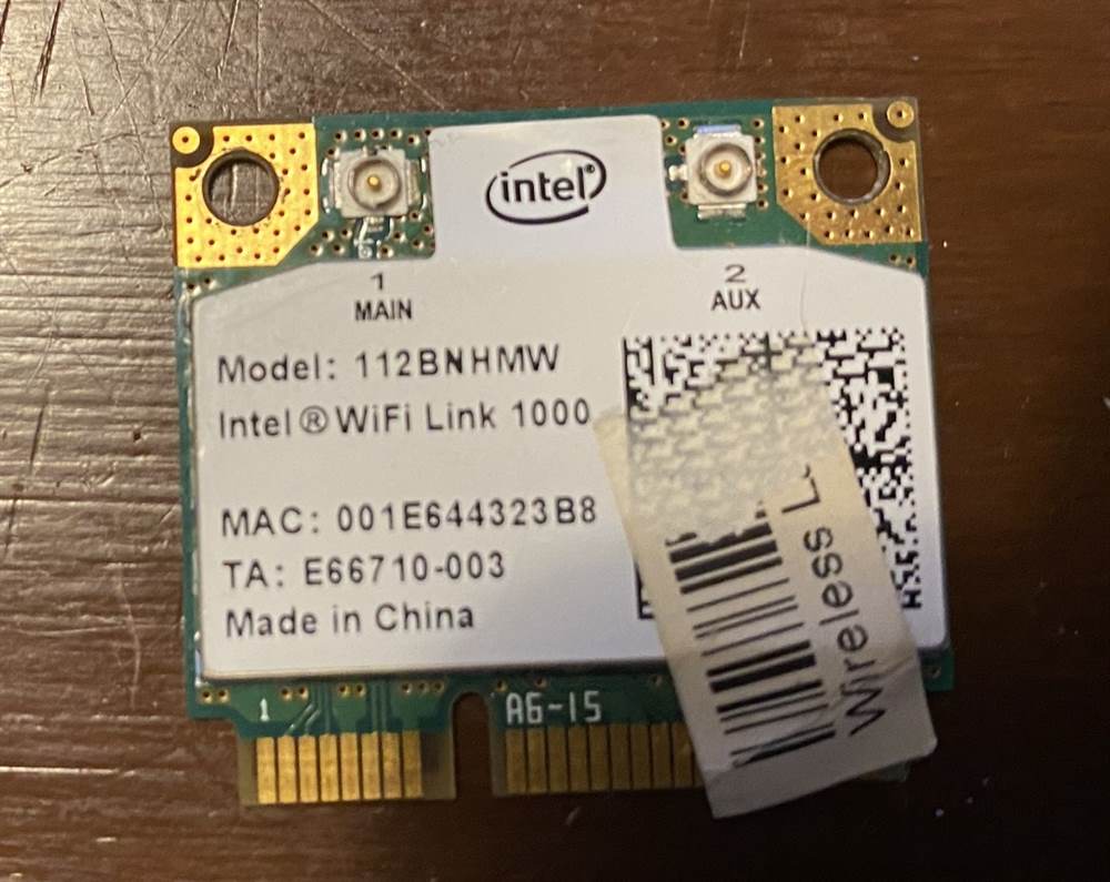 Intel Centrino Wireless-N 1000 b/g/n 112BNHMW 300
