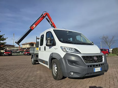 Fiat Ducato doppia cabina cassone fisso e gru 2018 Euro 6