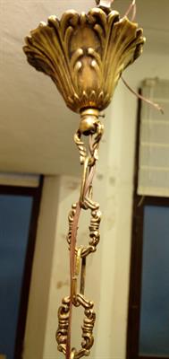Lampadario 5 bracci in Ottone e legno in perfetto stato atta - Foto 5