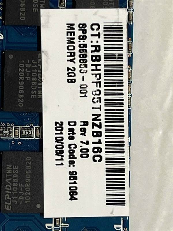 2GB 2Rx8 PC3-10600S-9-10-F1 ELPIDA