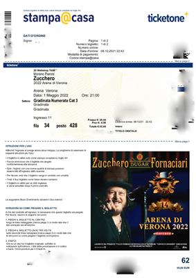 Concerto Zucchero Arena di Verona Maggio 2022