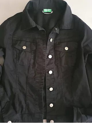 Giacca donna in jeans BENETTON nera - Tg. S/36/8, come nuova - Foto 6