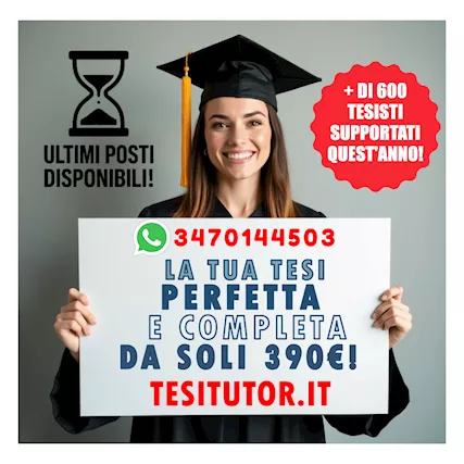 La Tua Tesi Perfetta Completa e Originale da Soli 390