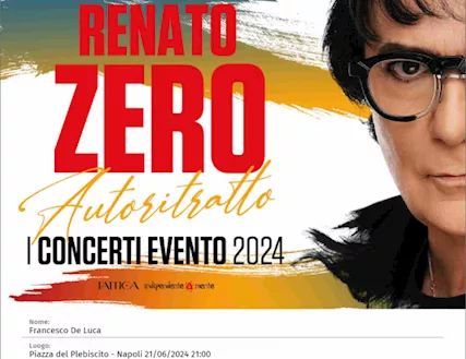 2 biglietti Renato Zero Napoli 21 giugno