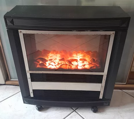 Stufa caminetto elettrico portatile con ruote Electric Fireplace