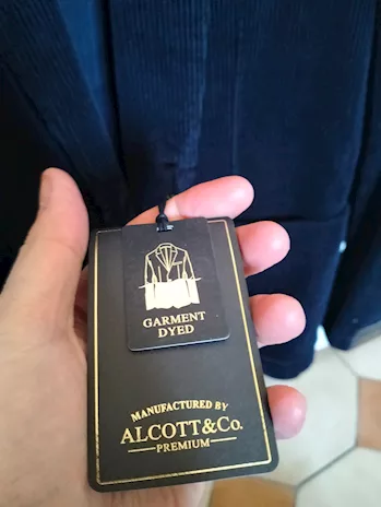 Blazer/giacca uomo taglia 50 blu navy velluto, colore blue - Foto 2