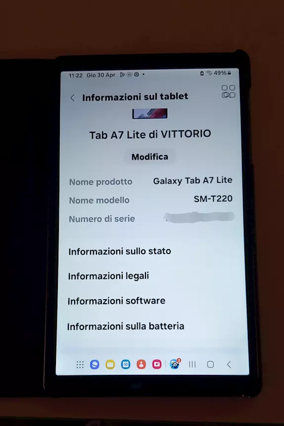 Foto 2Tablet Samsung Galaxy A7 Lite, come nuovo