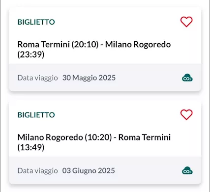 Da Roma Termini a Milano Rogoredo
