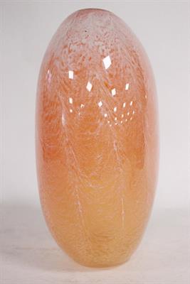 Vaso ovale in vetro di Murano arancione firmato Costantini - Foto 5