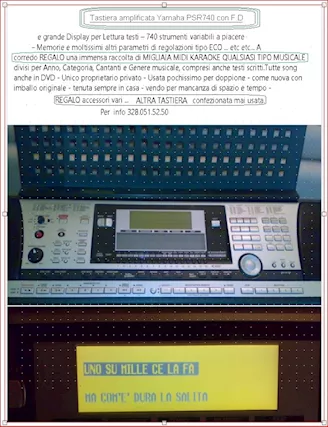 Tastiera Yamaha Karaoke Amplif + Tast Farfisa + D-VOICE
