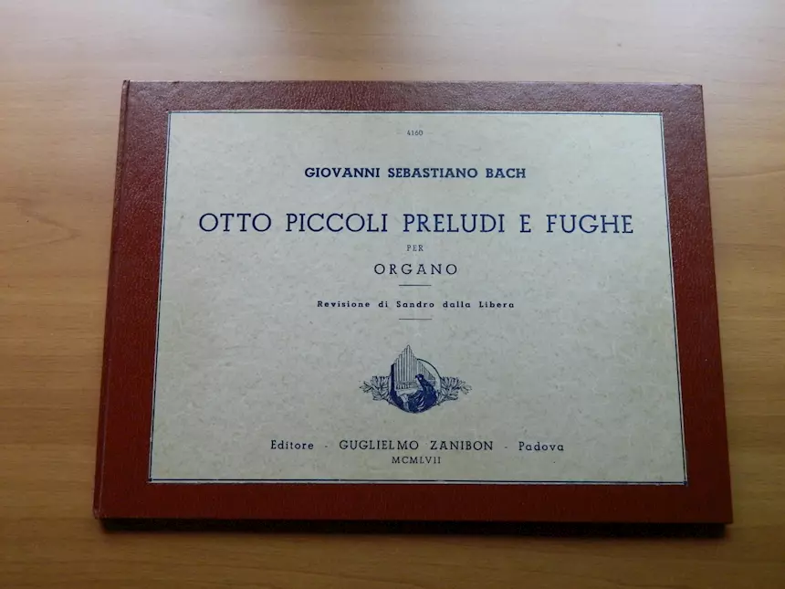 Spartito J. S. Bach, Otto piccoli preludi e fughe per organo, anno 1957
