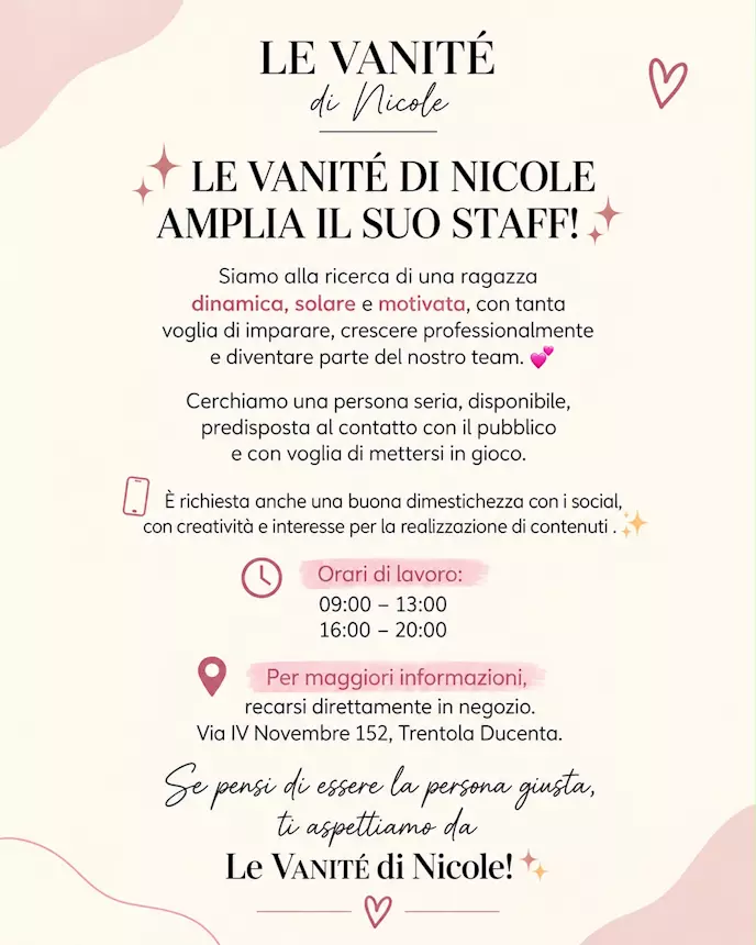 Commessa - Siamo alla ricerca di una ragazza