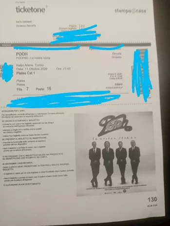 Biglietti concerto Pooh Napoli