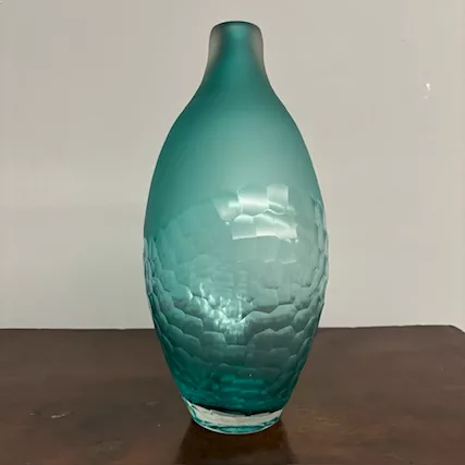 Vaso in vetro vintage Rosenthal anni 70 in vetro verde .