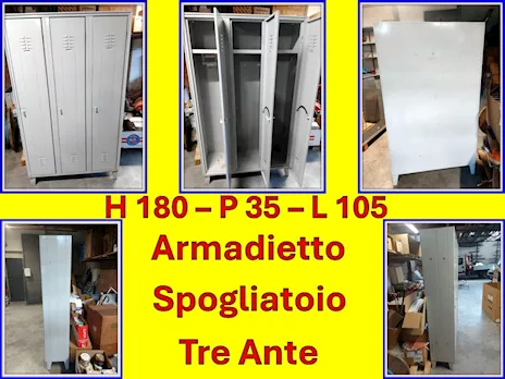 Armadietto in metallo a tre ante