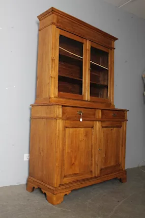 Antica credenza doppio corpo Toscana pioppo massello - Foto 4