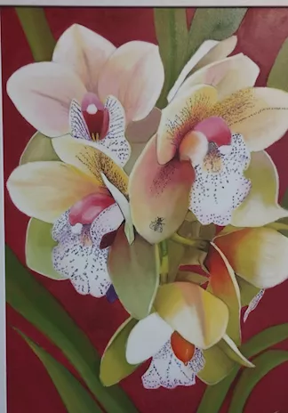 Orchidee - Quadro dipinto a olio su tela. Misura