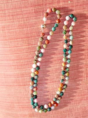 Collana chanel Agata indiana naturale, llungh.cm.93.Nuova