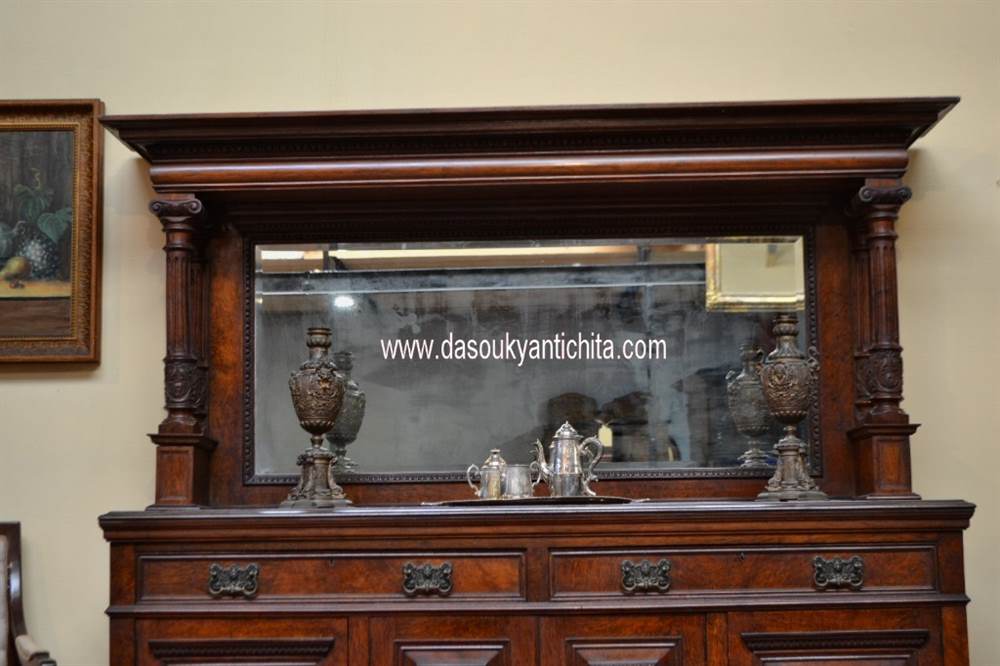 Antica credenza doppio corpo con specchio XX secolo, in buone condizioni - Foto 2