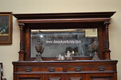 Antica credenza doppio corpo con specchio XX secolo, in buone condizioni - Foto 2