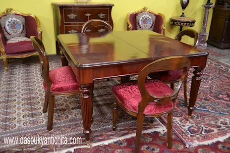 Tavolo da pranzo-riunioni stile Vittoriano allungabile fino