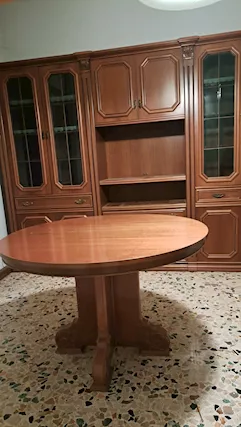Mobile sala con tavolo rotondo, colore Noce - Foto 2