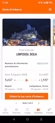 Volo diretto Napoli Lampedusa