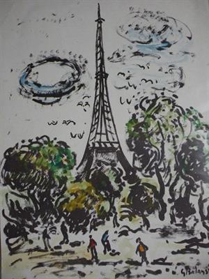 Balansino Stampa ritoccata a mano - Parigi Tour Eiffel