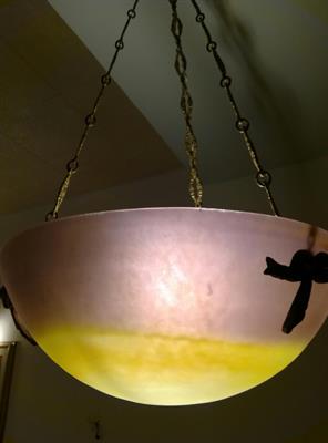 Lampadario in patè de ver montatura in bronzo - Foto 6