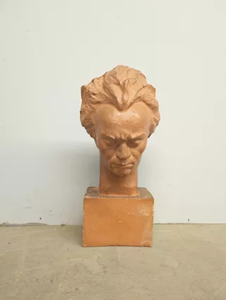 Antica scultura a mezzobusto di Beethoven, epoca '800 - Foto 2