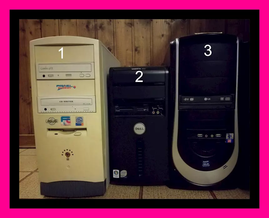 Computer desktop vecchi ma funzionanti