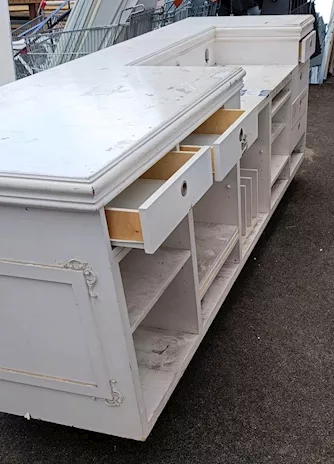 Banco bianco cassa con teca vetrina 34261, in legno - Foto 2